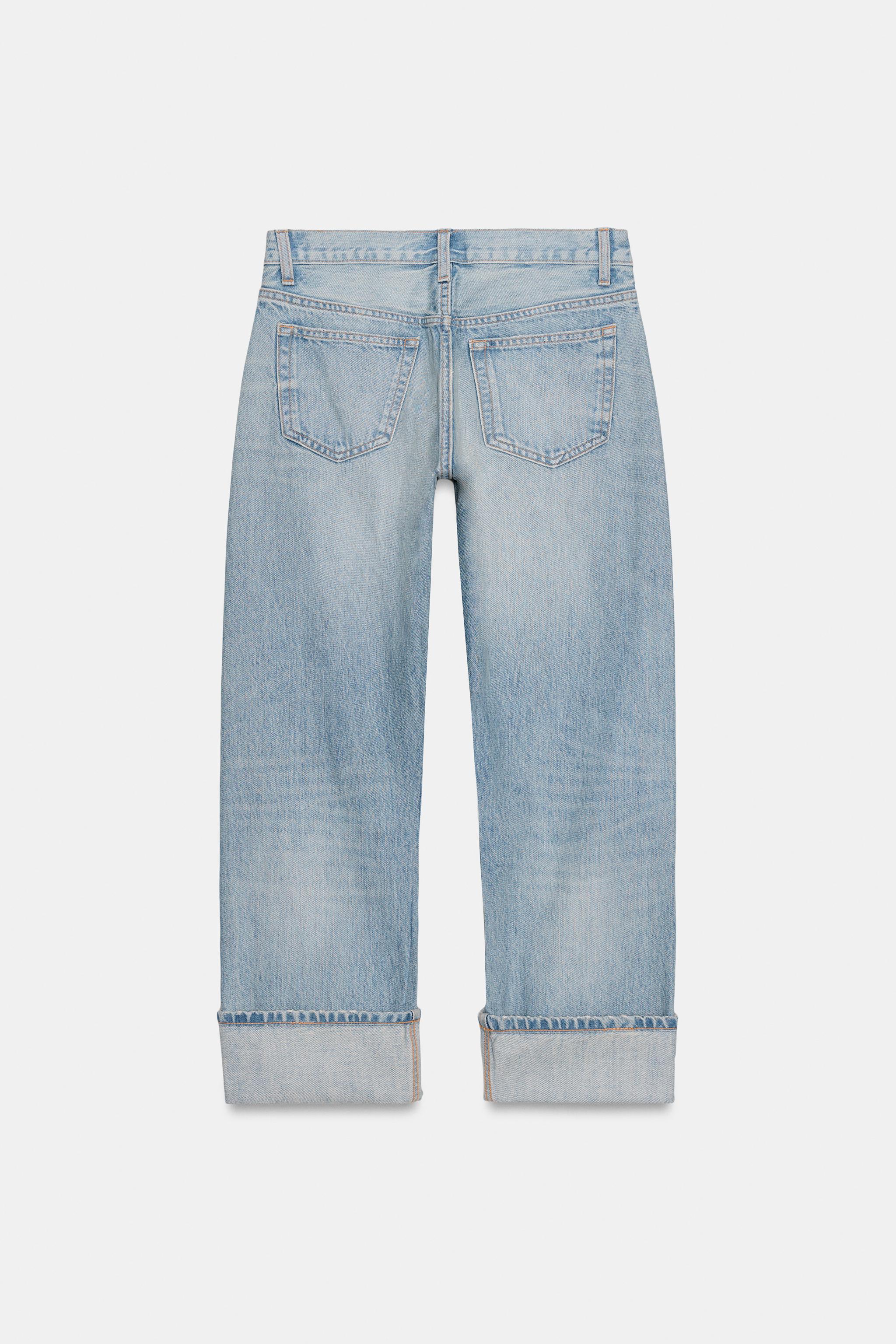 TRF MID-RISE FOLD-UP STRAIGHT LEG JEANS